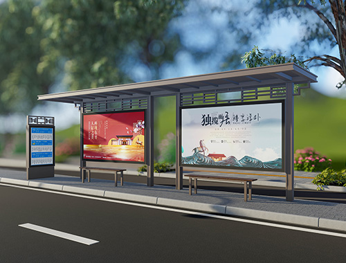 廠家定制甘肅新現代仿古公交站臺候車亭